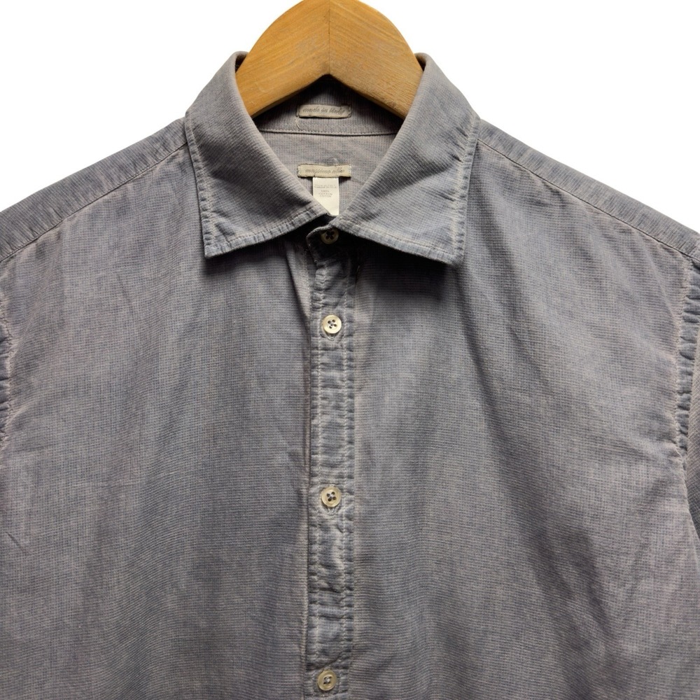 Massimo Alba Mens Sz Medium Gray Button Front Long Sleeve Cotton Shirt Italy euc
